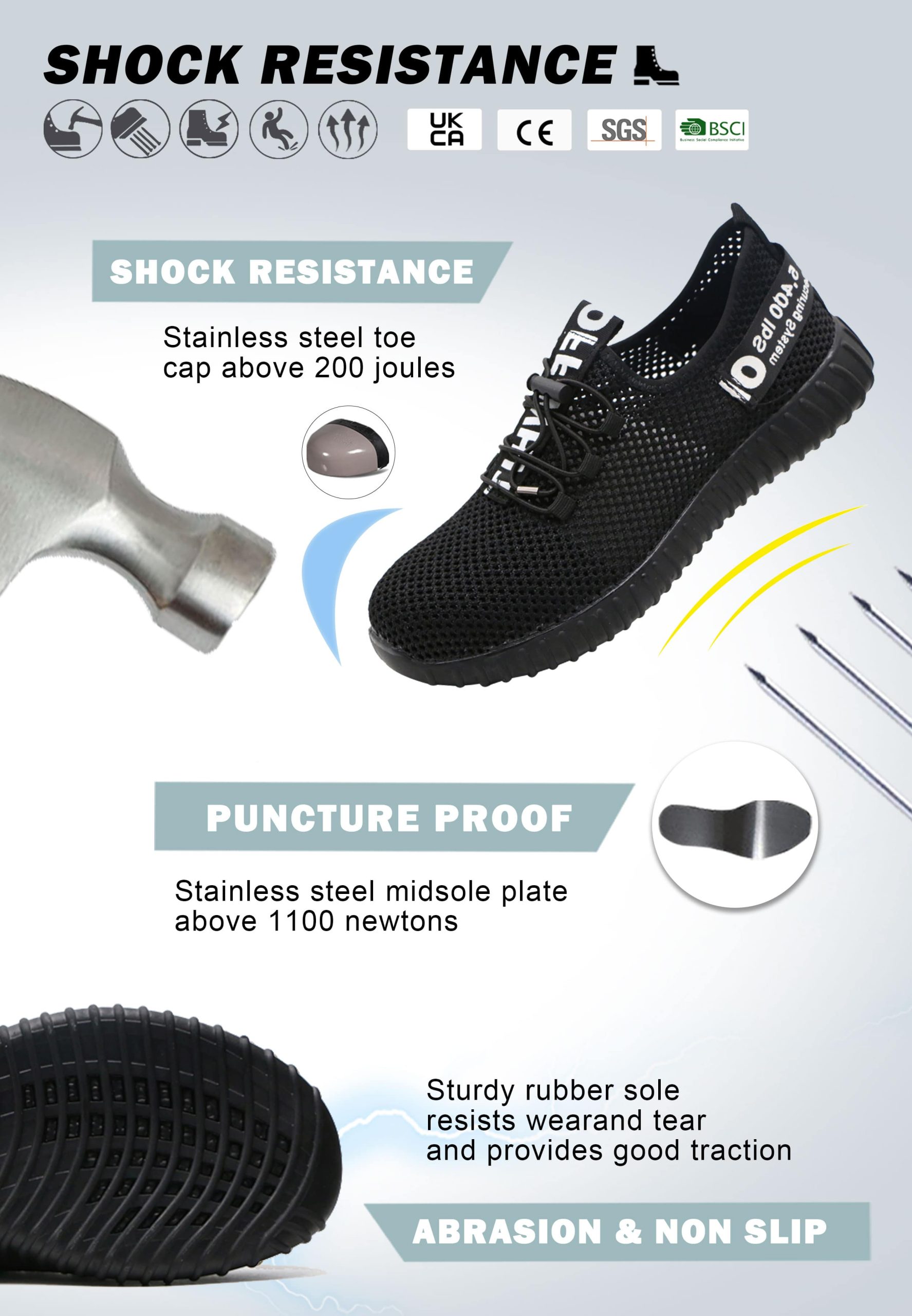 Summer Breathable Steel Toe Sneakers | ENTE SAFETY