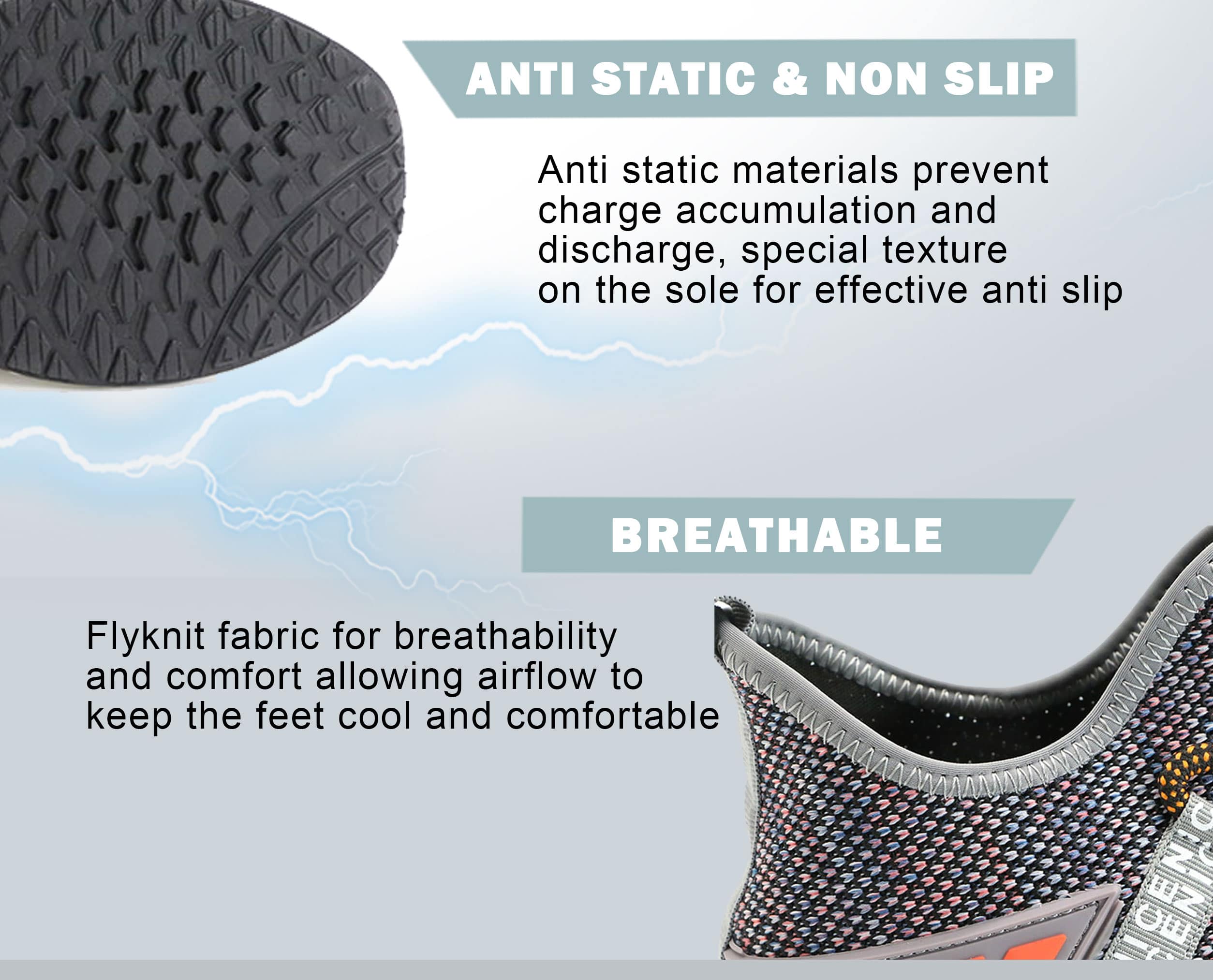  Women's Flying Knit Safety Shoes Anti Shock | EnteSafety