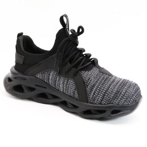 Grey/Black Elastic Trainer Shoes