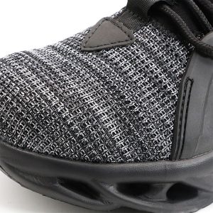 Grey/Black Elastic Trainer Shoes