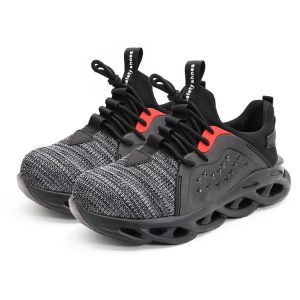 Grey/Black Elastic Trainer Shoes