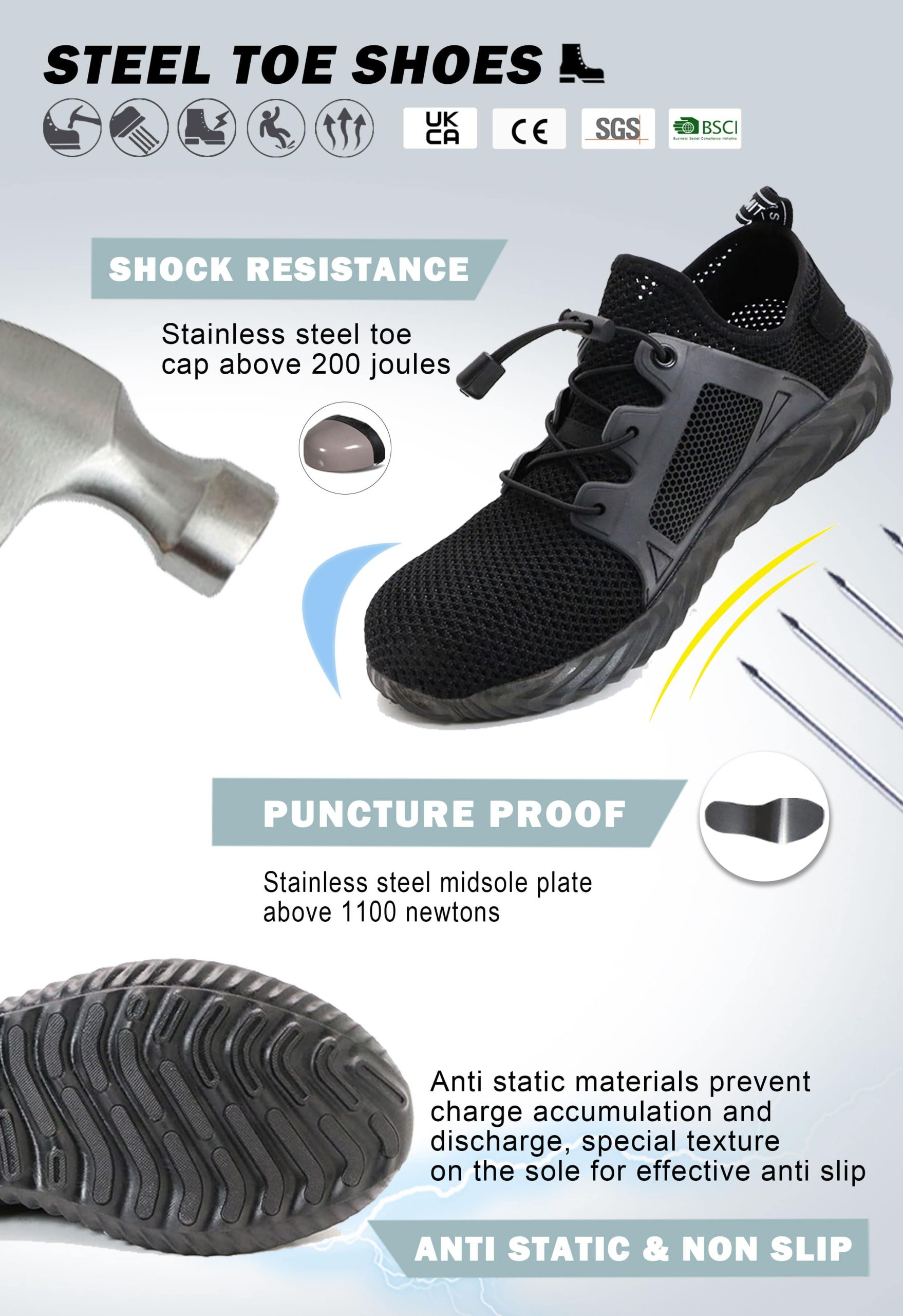 Breathable and Lightweight Elastic Shoes | EnteSafety