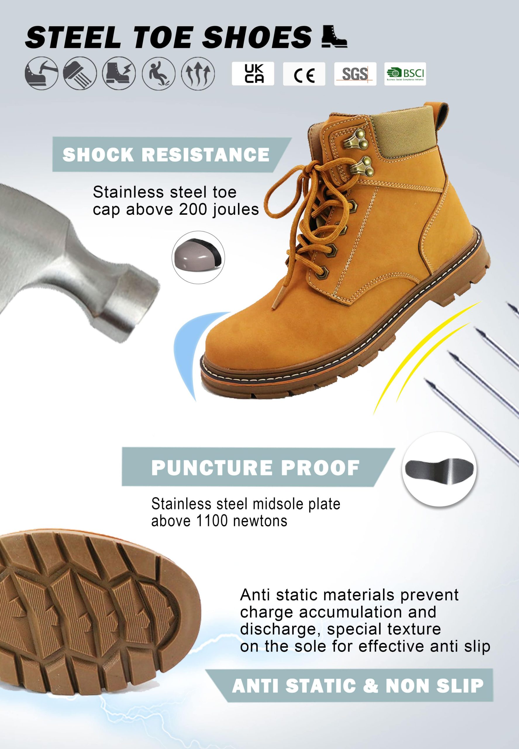 Steel Toe Work Boots Men/Womens | ENTE SAFETY