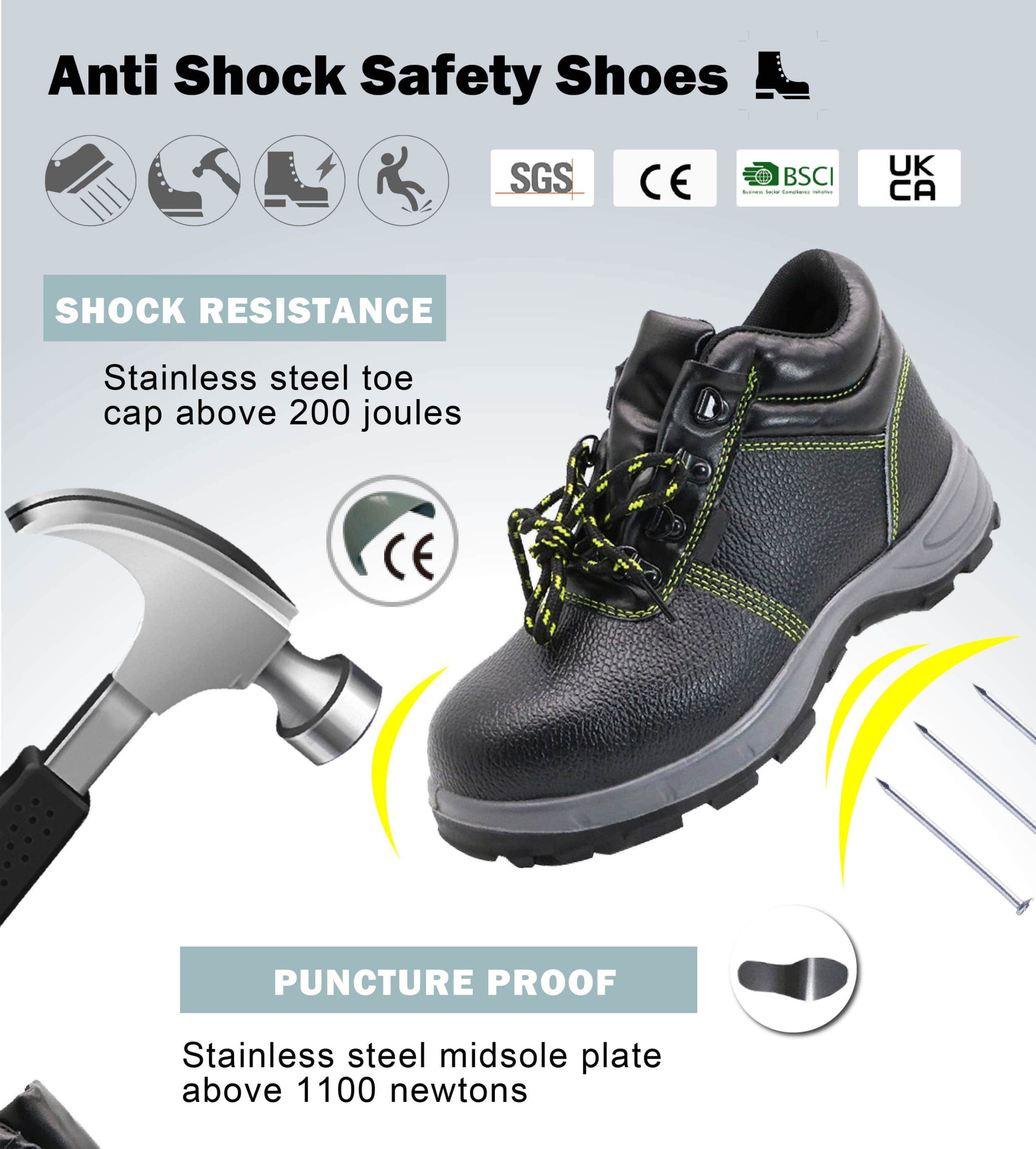 Shock Resistant Work Shoes