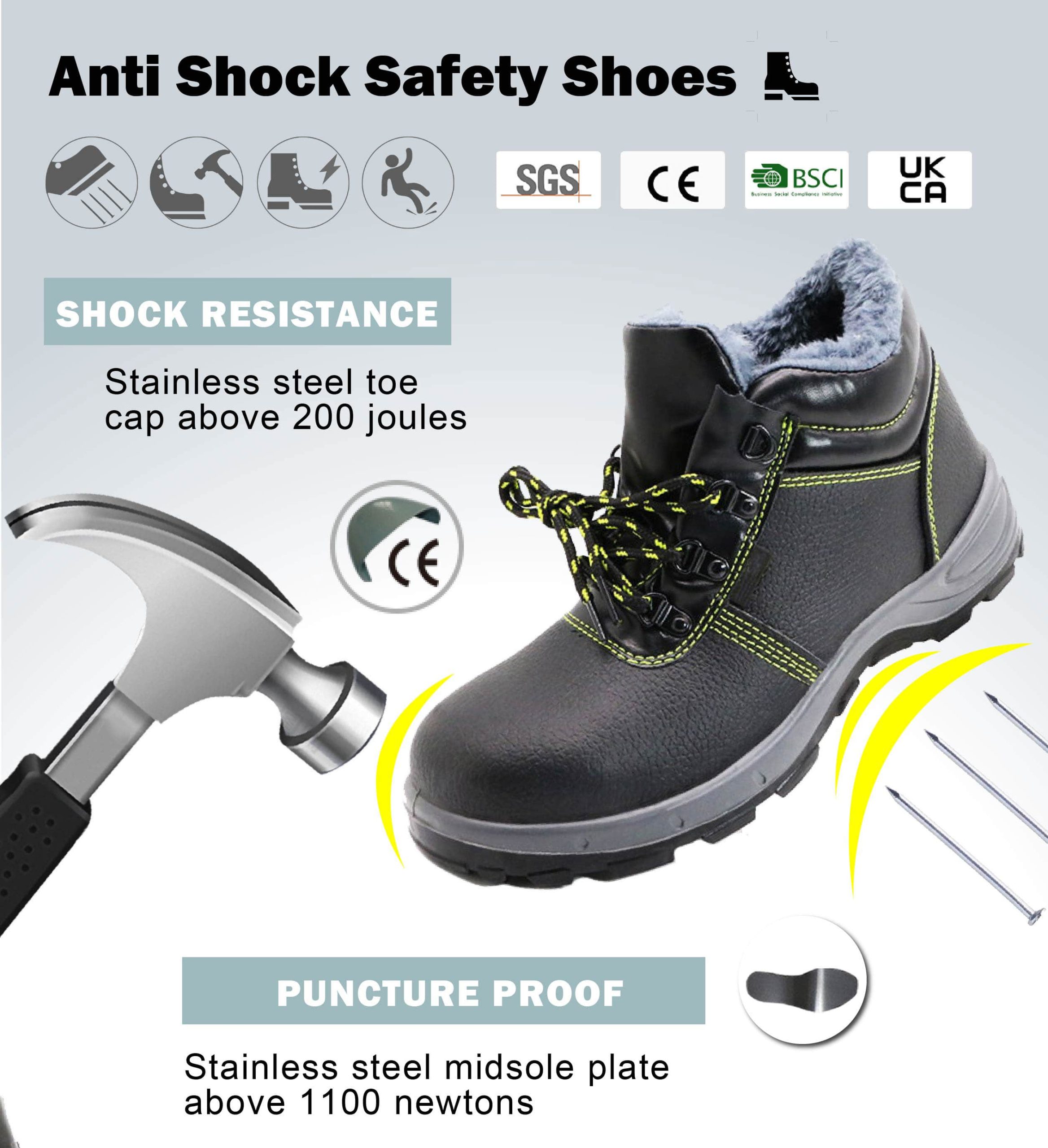 Shock Resistant Work Shoes