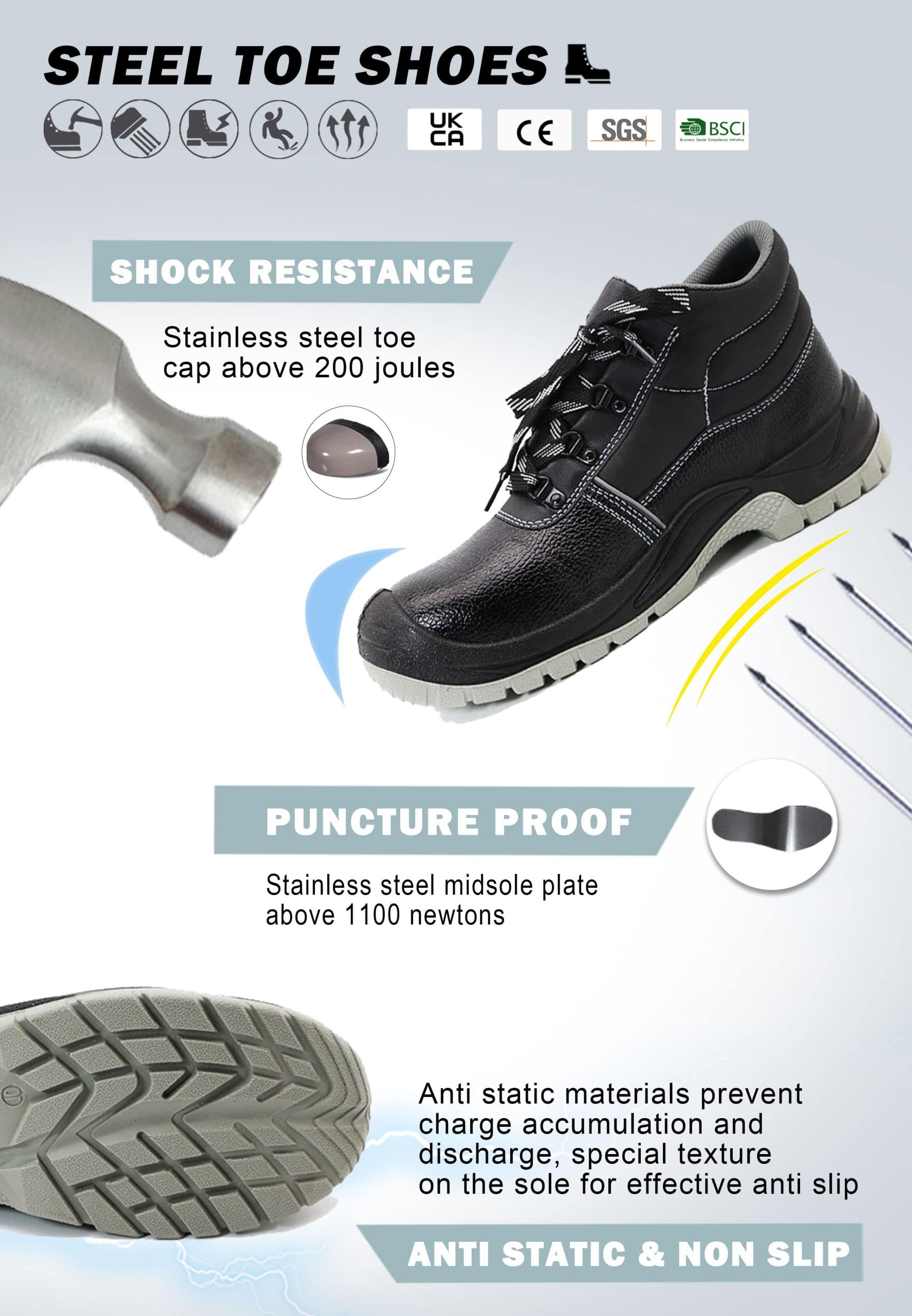 Anti Puncture Middle Cut Safety Footwear