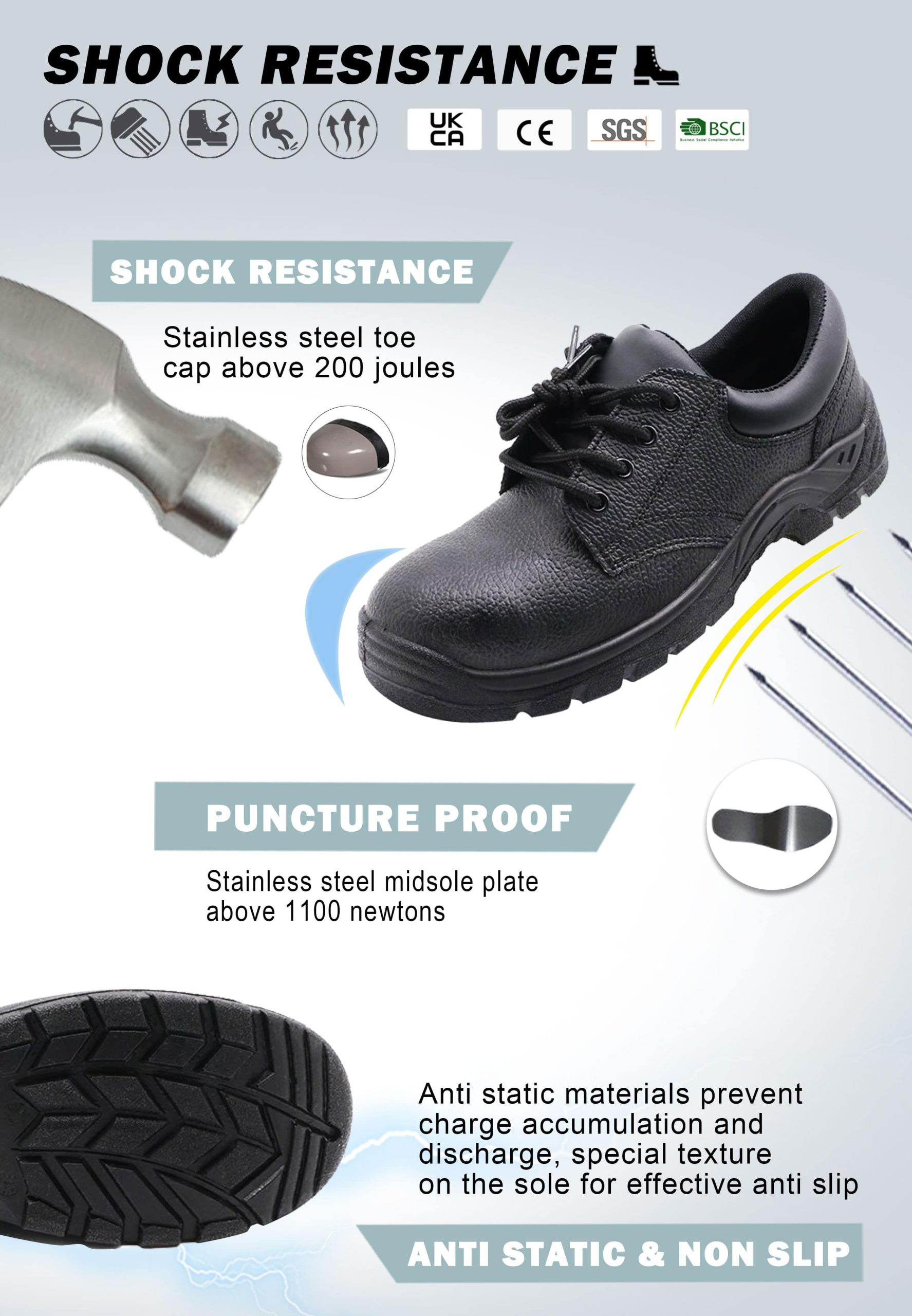 Non Slip Men's Safety Shoes | ENTE SAFETY