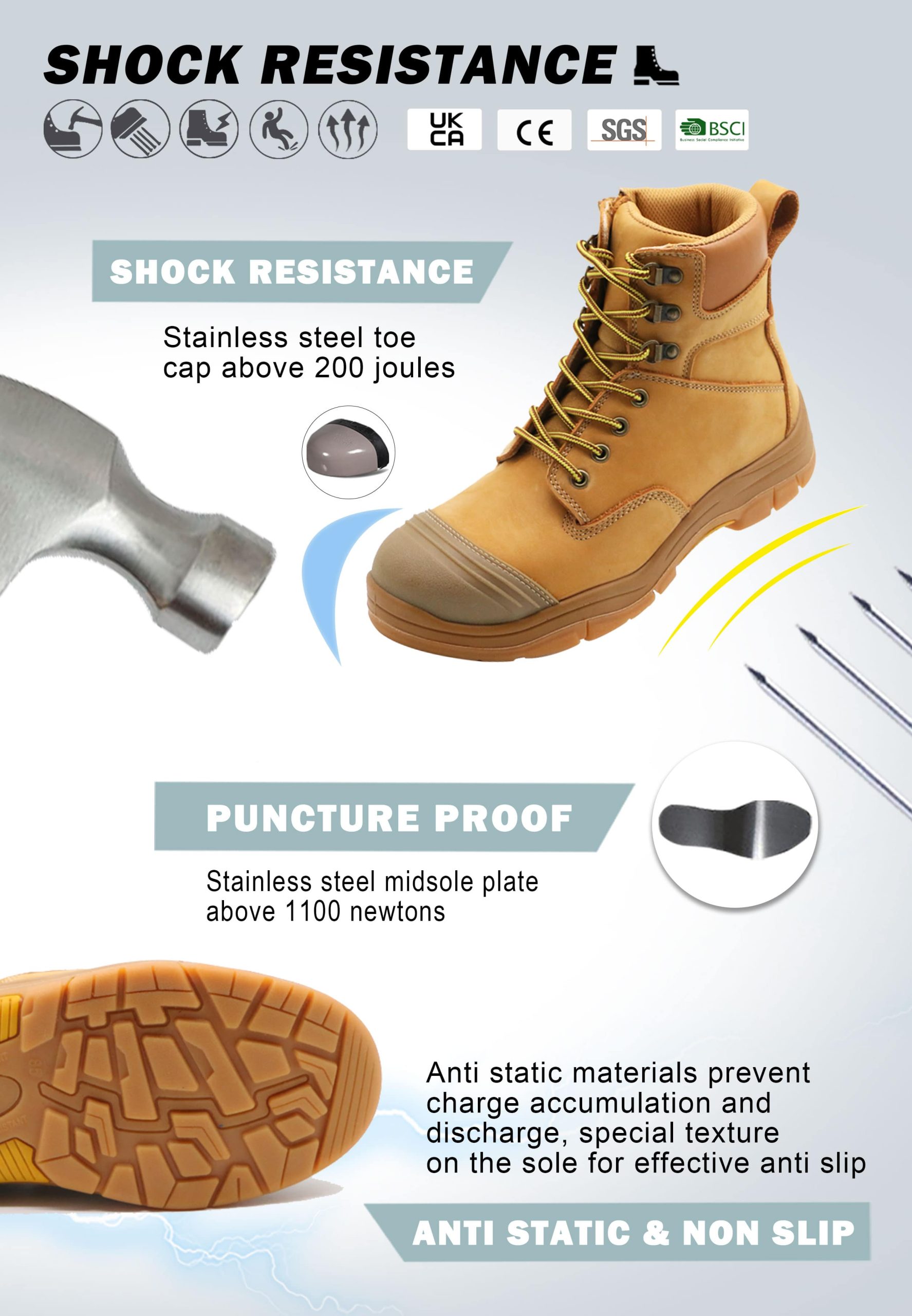 Middle Cut Brown Safety Boots | EnteSafety